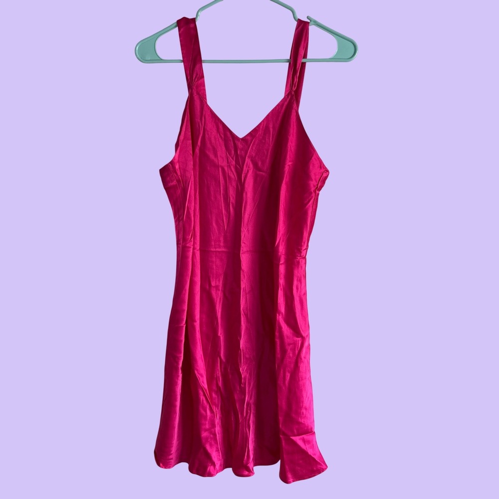 Judith Hart vintage Nightgown slip dress sz M Pink 100% Silk Chemise fairy